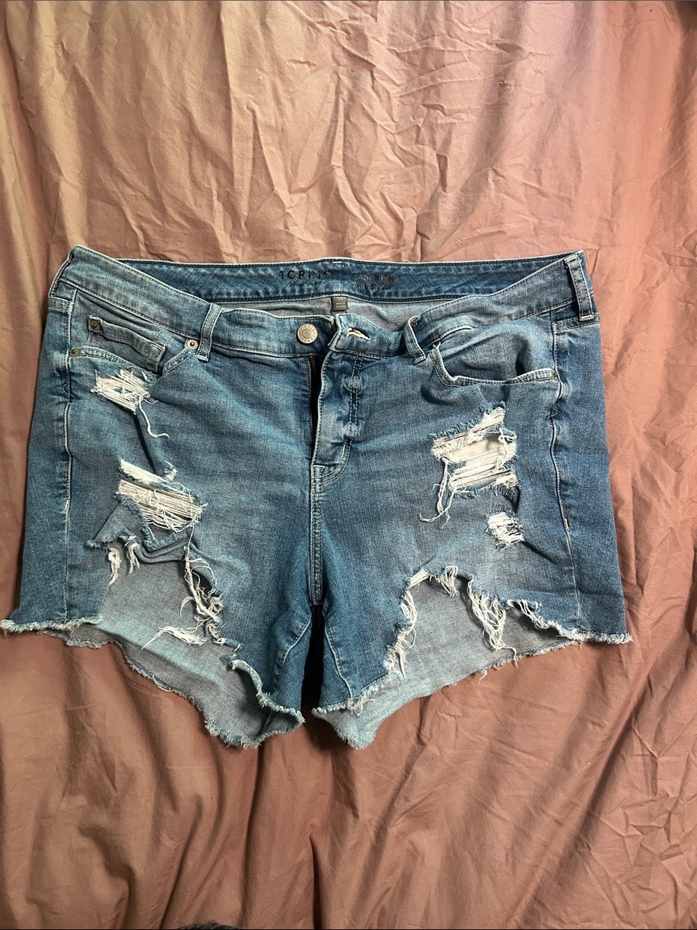 Distressed Blue Denim Women's Shorts